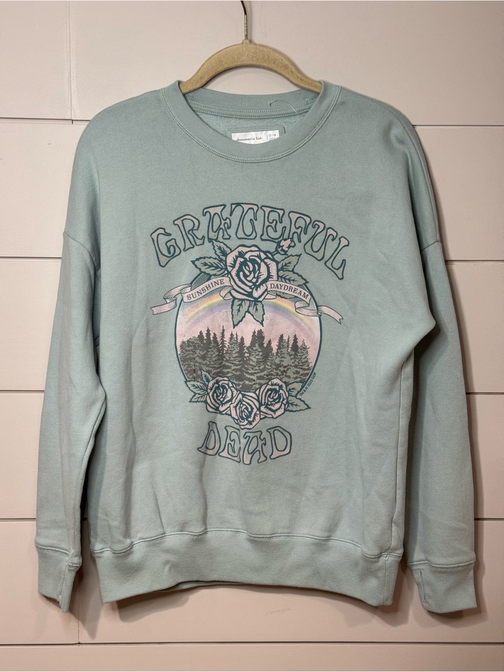 NEW abercrombie kids Grateful Dead Crewneck Sweatshirt Size 13/14